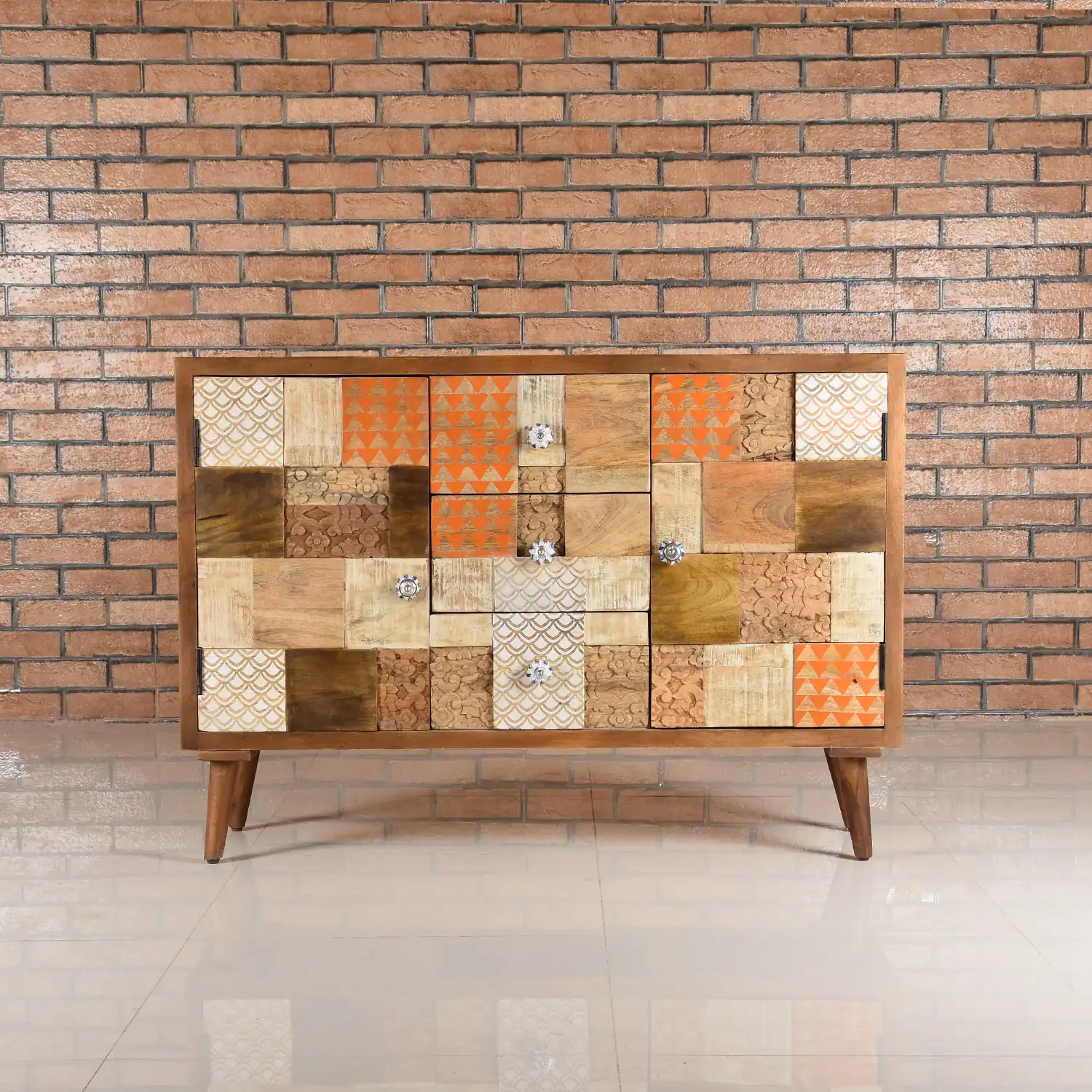 Mango Wood Side Board with 3 Drawers & 2 Doors (KD) - popular handicrafts